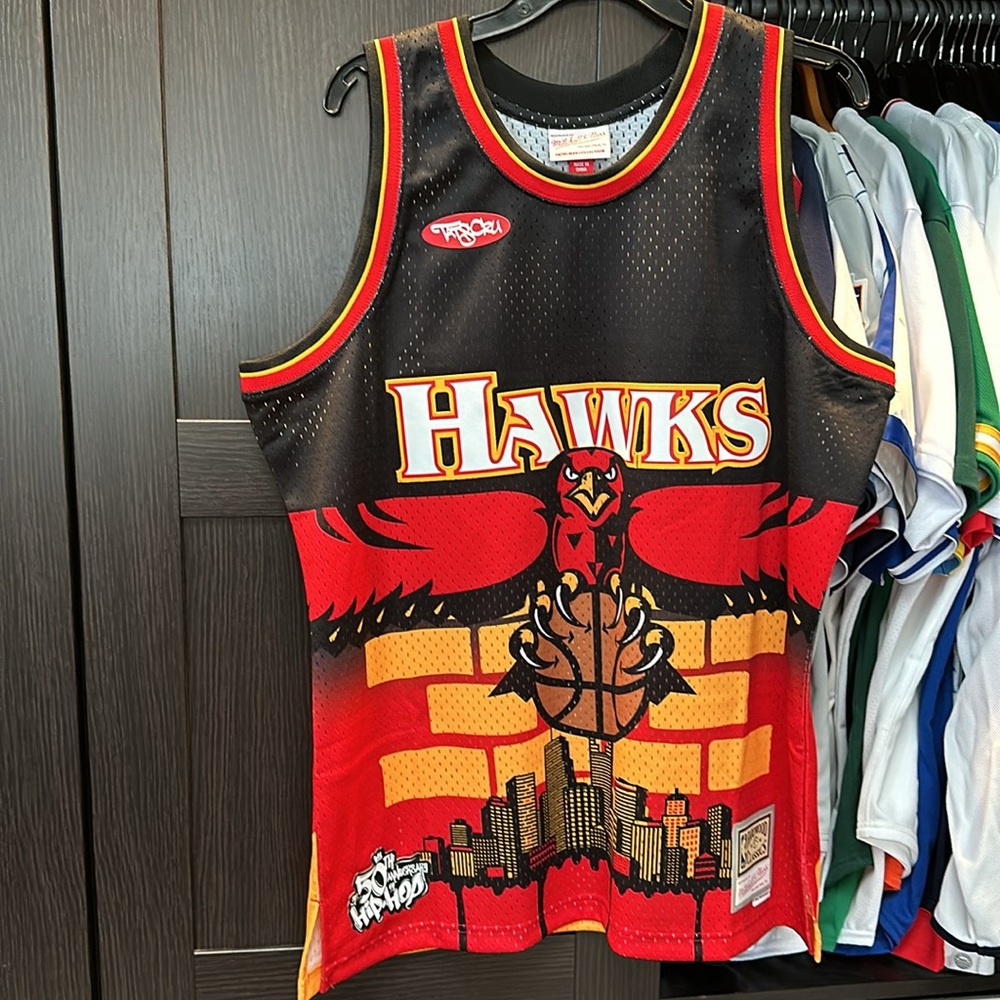 Atlanta Hawks Mitchell & Ness x Tats Cru Hardwood Classics Fashion NBA Jersey
